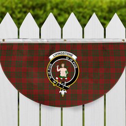 ScotsTee Shop Scottish Livingstone 2 Crest Tartan Non-Pleated Fan Flag Bunting Banner