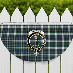 ScotsTee Shop Scottish MacInnes Dress Modern Crest Tartan Non-Pleated Fan Flag Bunting Banner