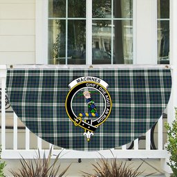 ScotsTee Shop Scottish MacInnes Dress Modern Crest Tartan Non-Pleated Fan Flag Bunting Banner