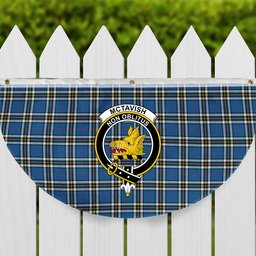 ScotsTee Shop Scottish McTavish Dress Modern Crest Tartan Non-Pleated Fan Flag Bunting Banner