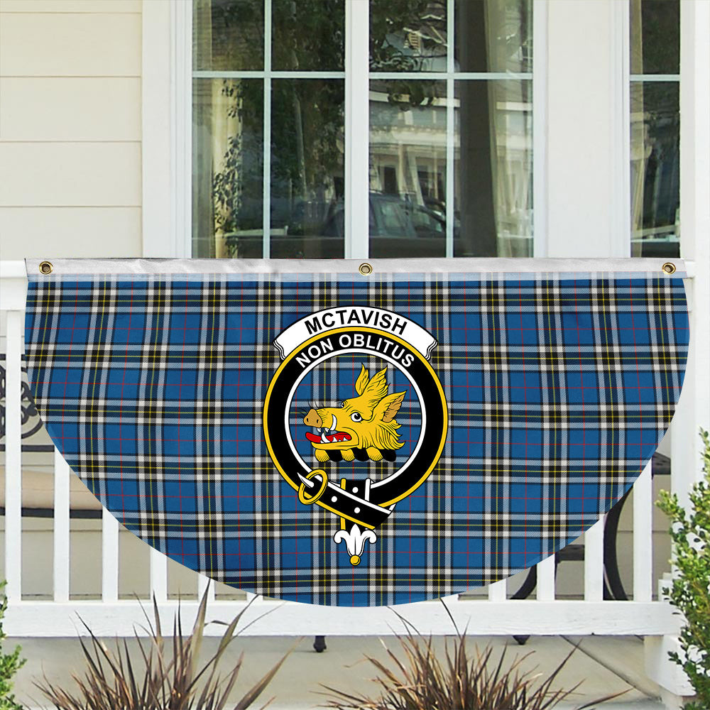 ScotsTee Shop Scottish McTavish Dress Modern Crest Tartan Non-Pleated Fan Flag Bunting Banner