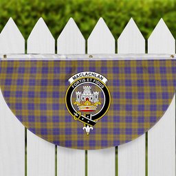 ScotsTee Shop Scottish MacLachlan 5 Crest Tartan Non-Pleated Fan Flag Bunting Banner