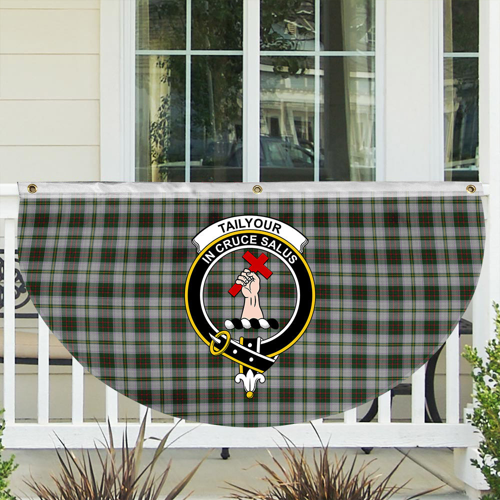 ScotsTee Shop Scottish Tailyour Dress 2 Crest Tartan Non-Pleated Fan Flag Bunting Banner