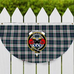 ScotsTee Shop Scottish MacLeod Of Californian Modern Crest Tartan Non-Pleated Fan Flag Bunting Banner