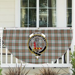 ScotsTee Shop Scottish McBain Dress Ancient Crest Tartan Non-Pleated Fan Flag Bunting Banner