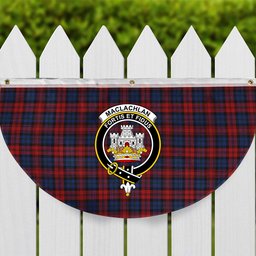 ScotsTee Shop Scottish MacLachlan 2 Crest Tartan Non-Pleated Fan Flag Bunting Banner