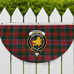 ScotsTee Shop Scottish Thomson Mackinlay Crest Tartan Non-Pleated Fan Flag Bunting Banner