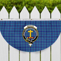 ScotsTee Shop Scottish Mercer Modern Crest Tartan Non-Pleated Fan Flag Bunting Banner