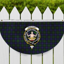 ScotsTee Shop Scottish Urquhart White Line Crest Tartan Non-Pleated Fan Flag Bunting Banner