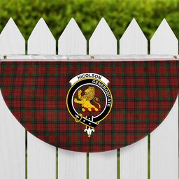 ScotsTee Shop Scottish Nicolson Lochcarron Crest Tartan Non-Pleated Fan Flag Bunting Banner