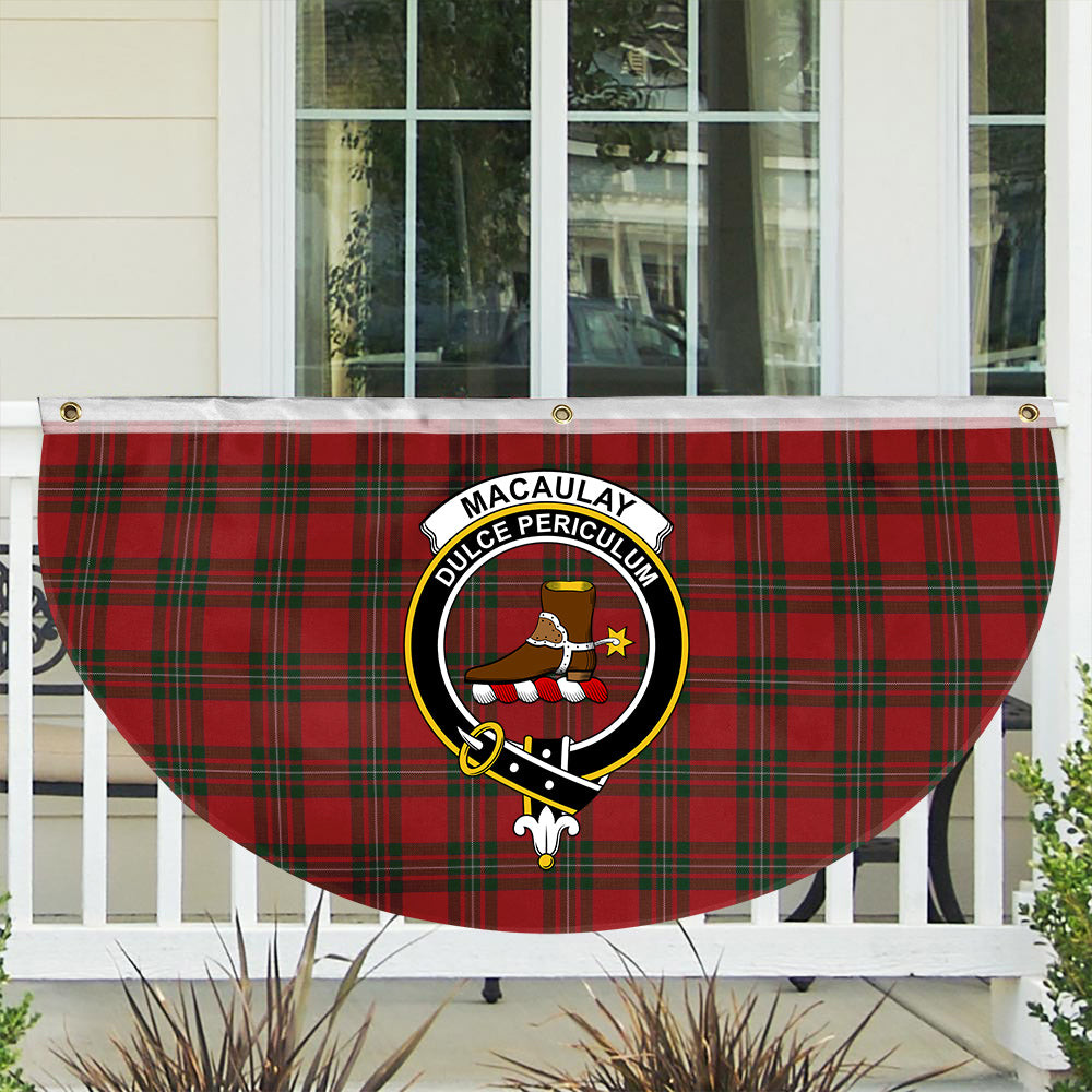 ScotsTee Shop Scottish MacAulay of Ardincaple Crest Tartan Non-Pleated Fan Flag Bunting Banner