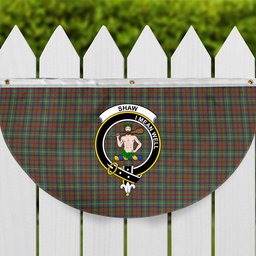 ScotsTee Shop Scottish Shaw Green Modern Crest Tartan Non-Pleated Fan Flag Bunting Banner