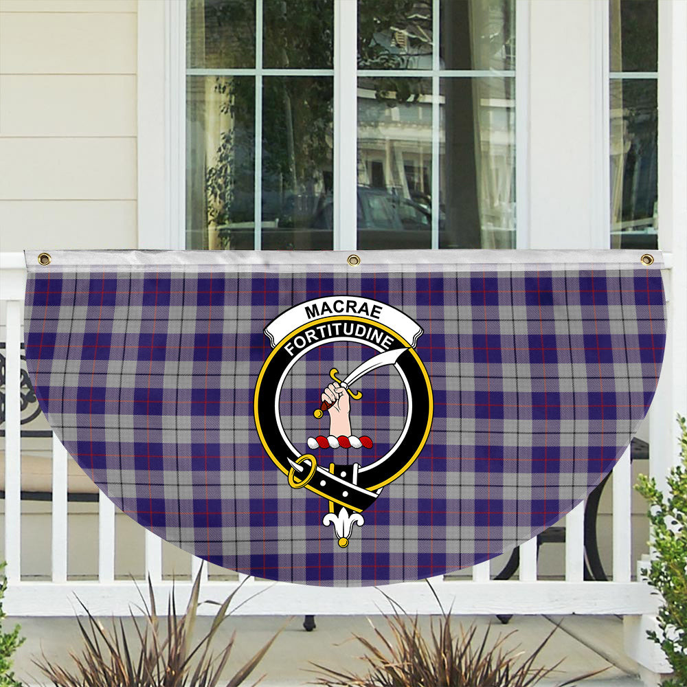 ScotsTee Shop Scottish MacRae Dress Purple 1 Crest Tartan Non-Pleated Fan Flag Bunting Banner