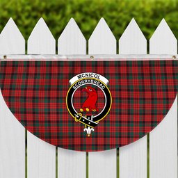 ScotsTee Shop Scottish McNicol Modern Crest Tartan Non-Pleated Fan Flag Bunting Banner