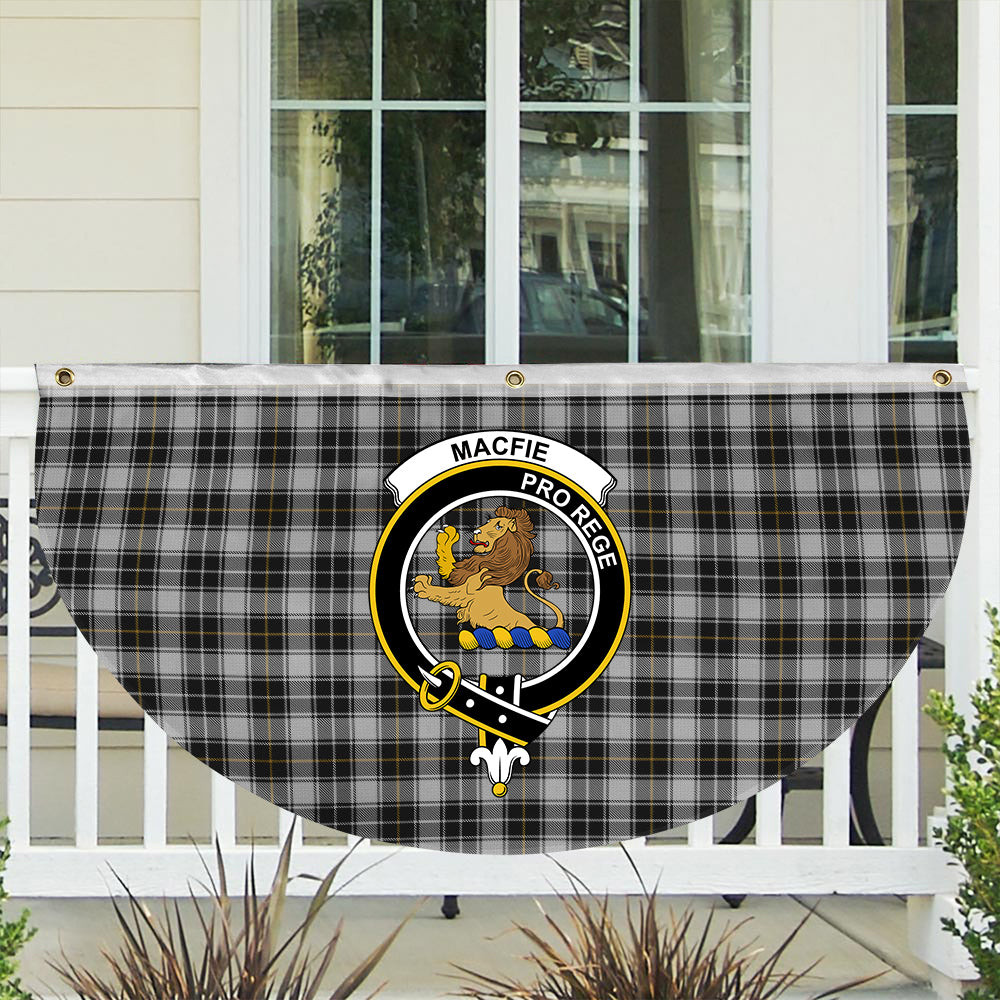 ScotsTee Shop Scottish MacFie of Colonsay Dress Crest Tartan Non-Pleated Fan Flag Bunting Banner
