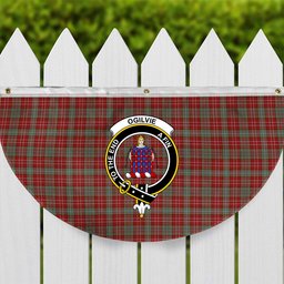 ScotsTee Shop Scottish Ogilvie 3 Crest Tartan Non-Pleated Fan Flag Bunting Banner