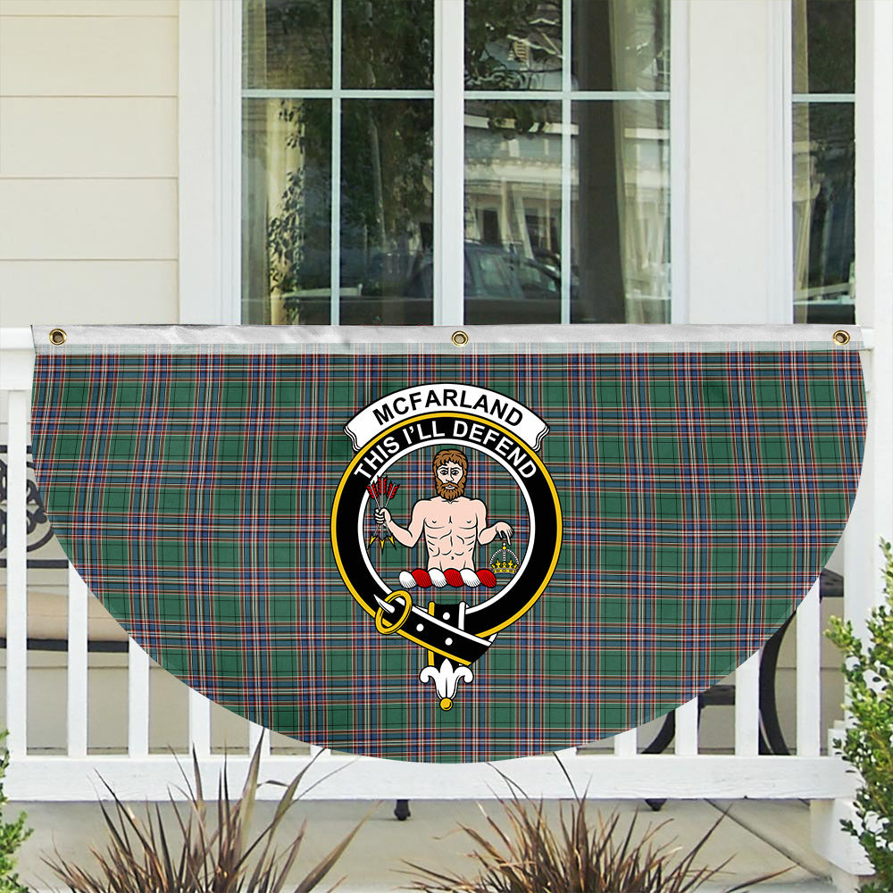ScotsTee Shop Scottish McFarland Hunting Ancient Crest Tartan Non-Pleated Fan Flag Bunting Banner