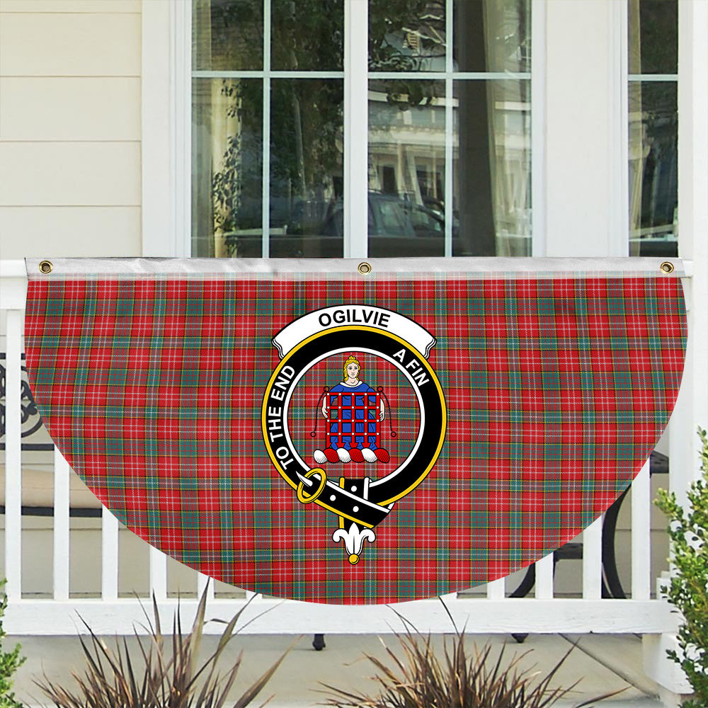ScotsTee Shop Scottish Ogilvie (Ogilvy) Modern Crest Tartan Non-Pleated Fan Flag Bunting Banner