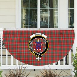 ScotsTee Shop Scottish Ogilvie (Ogilvy) Modern Crest Tartan Non-Pleated Fan Flag Bunting Banner