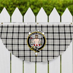 ScotsTee Shop Scottish McFarlane Black White Modern Crest Tartan Non-Pleated Fan Flag Bunting Banner