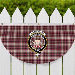 ScotsTee Shop Scottish MacFarlane Dress Modern Crest Tartan Non-Pleated Fan Flag Bunting Banner