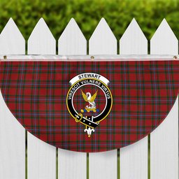 ScotsTee Shop Scottish Stewart of Fingask 1 Crest Tartan Non-Pleated Fan Flag Bunting Banner