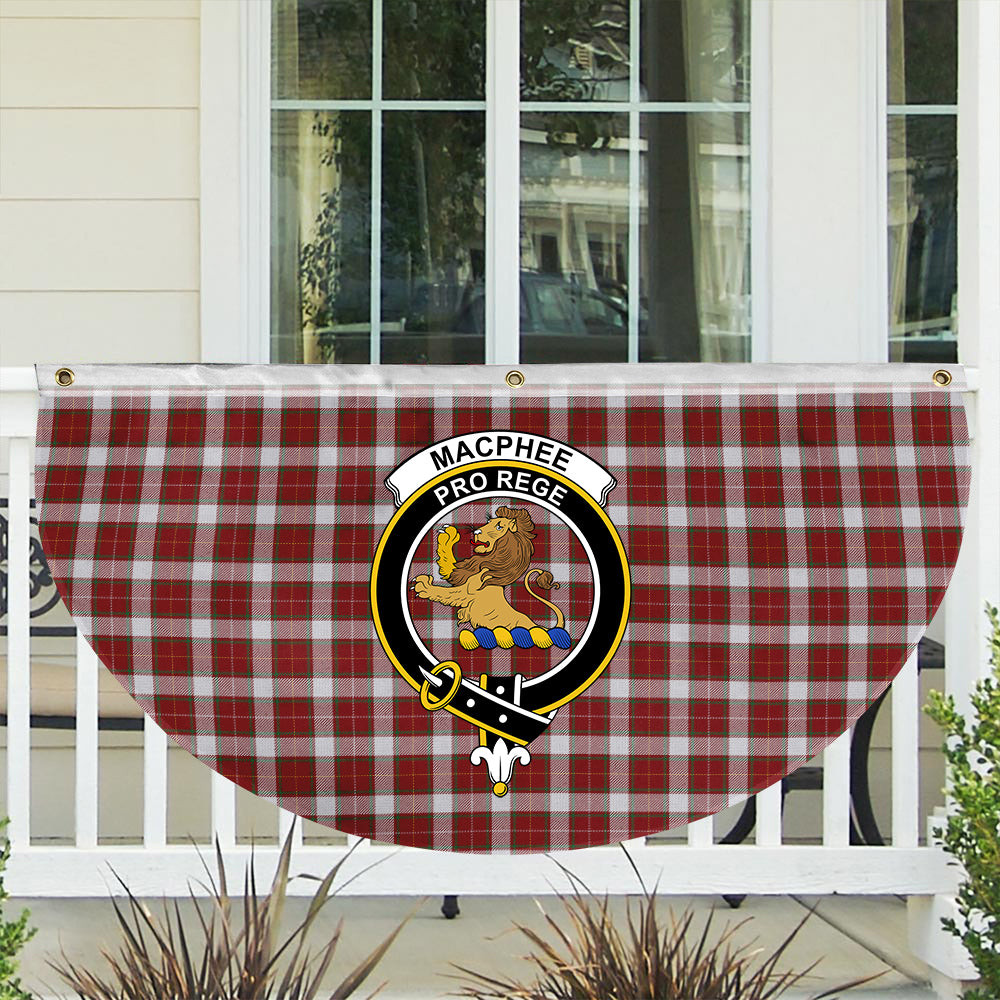 ScotsTee Shop Scottish MacPhee Dress Ancient Crest Tartan Non-Pleated Fan Flag Bunting Banner