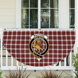 ScotsTee Shop Scottish MacPhee Dress Ancient Crest Tartan Non-Pleated Fan Flag Bunting Banner
