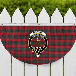 ScotsTee Shop Scottish McPhail Blue Bands Modern Crest Tartan Non-Pleated Fan Flag Bunting Banner
