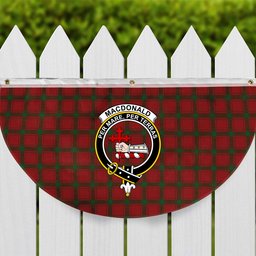 ScotsTee Shop Scottish MacDonald of Sleat Crest Tartan Non-Pleated Fan Flag Bunting Banner