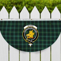 ScotsTee Shop Scottish McIvor Hunting Modern Crest Tartan Non-Pleated Fan Flag Bunting Banner