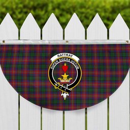 ScotsTee Shop Scottish Rattray of Lude Crest Tartan Non-Pleated Fan Flag Bunting Banner
