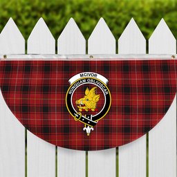 ScotsTee Shop Scottish McIvor Modern Crest Tartan Non-Pleated Fan Flag Bunting Banner