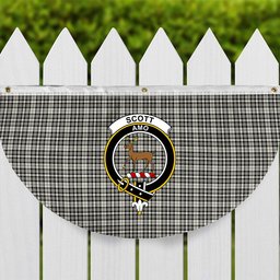 ScotsTee Shop Scottish Scott Black and White Ancient Crest Tartan Non-Pleated Fan Flag Bunting Banner