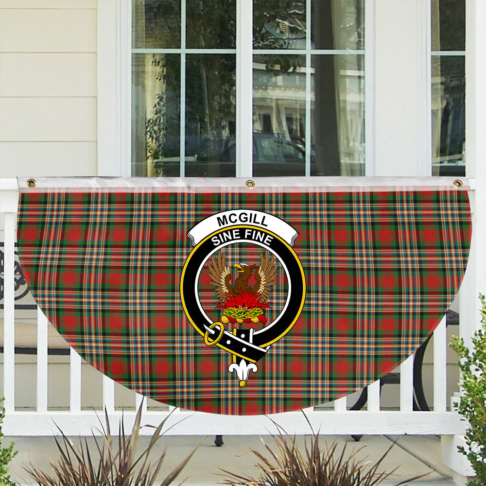 ScotsTee Shop Scottish McGill Ancient Crest Tartan Non-Pleated Fan Flag Bunting Banner