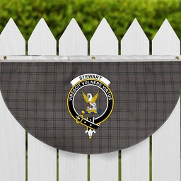 ScotsTee Shop Scottish Stewart Grey Crest Tartan Non-Pleated Fan Flag Bunting Banner