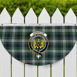ScotsTee Shop Scottish Johnstone Dress Modern Crest Tartan Non-Pleated Fan Flag Bunting Banner