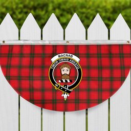 ScotsTee Shop Scottish MacNab Modern SC Crest Tartan Non-Pleated Fan Flag Bunting Banner