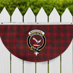 ScotsTee Shop Scottish MacDougall 1819 Crest Tartan Non-Pleated Fan Flag Bunting Banner