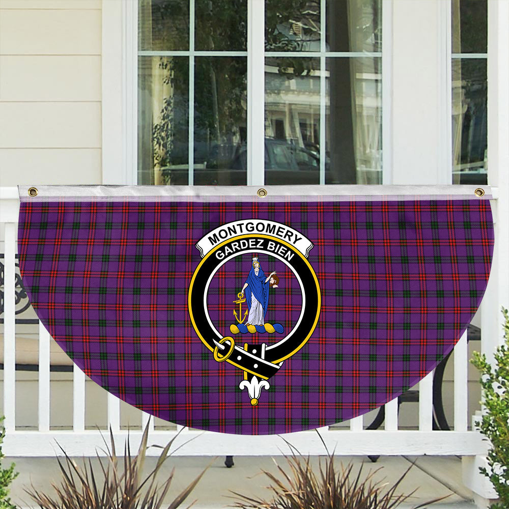 ScotsTee Shop Scottish Montgomery Modern Crest Tartan Non-Pleated Fan Flag Bunting Banner