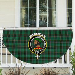 ScotsTee Shop Scottish MacAlpine Ancient Crest Tartan Non-Pleated Fan Flag Bunting Banner