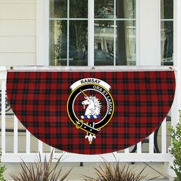 ScotsTee Shop Scottish Ramsay Red Crest Tartan Non-Pleated Fan Flag Bunting Banner