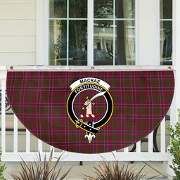 ScotsTee Shop Scottish MacRae Red Crest Tartan Non-Pleated Fan Flag Bunting Banner