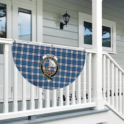 ScotsTee Shop Scottish Hutton SC Crest Tartan Non-Pleated Fan Flag Bunting Banner