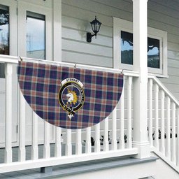 ScotsTee Shop Scottish Stewart of Appin Hunting Dress Crest Tartan Non-Pleated Fan Flag Bunting Banner