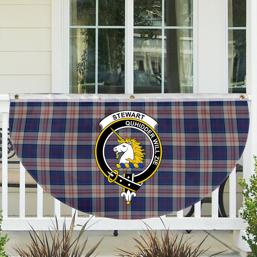 ScotsTee Shop Scottish Stewart of Appin Hunting Dress Crest Tartan Non-Pleated Fan Flag Bunting Banner