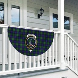 ScotsTee Shop Scottish MacKinlay Modern Crest Tartan Non-Pleated Fan Flag Bunting Banner