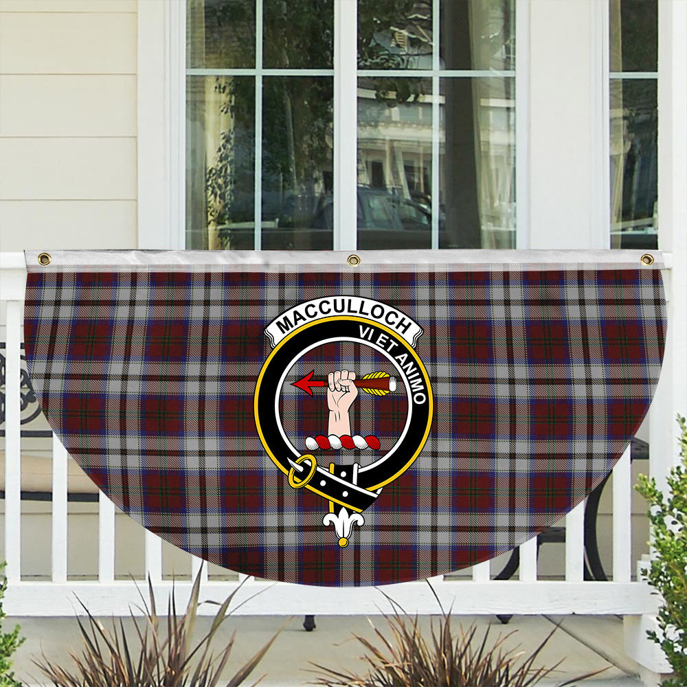 ScotsTee Shop Scottish MacCulloch Dress Crest Tartan Non-Pleated Fan Flag Bunting Banner
