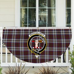 ScotsTee Shop Scottish MacCulloch Dress Crest Tartan Non-Pleated Fan Flag Bunting Banner