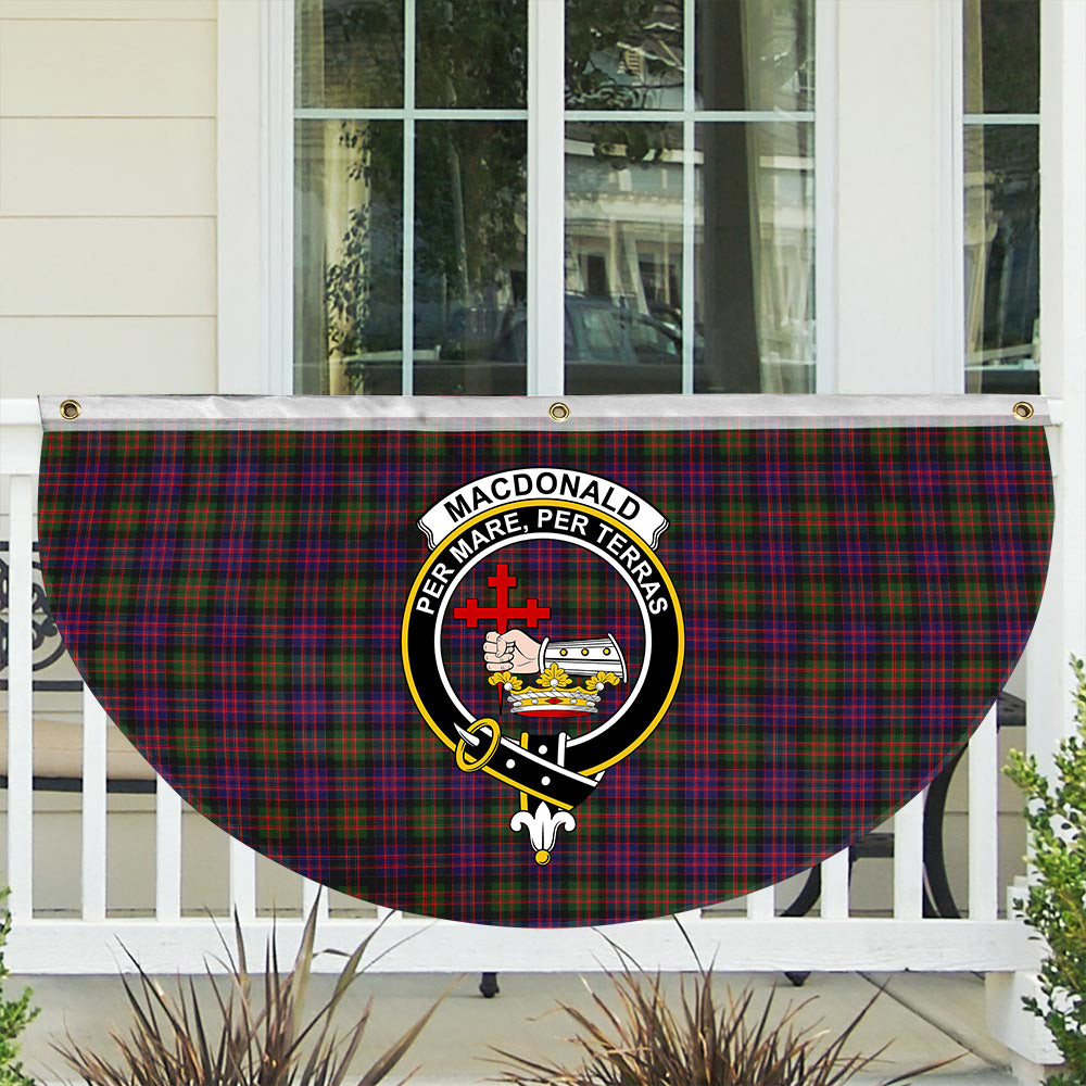 ScotsTee Shop Scottish MacDonald Modern Crest Tartan Non-Pleated Fan Flag Bunting Banner